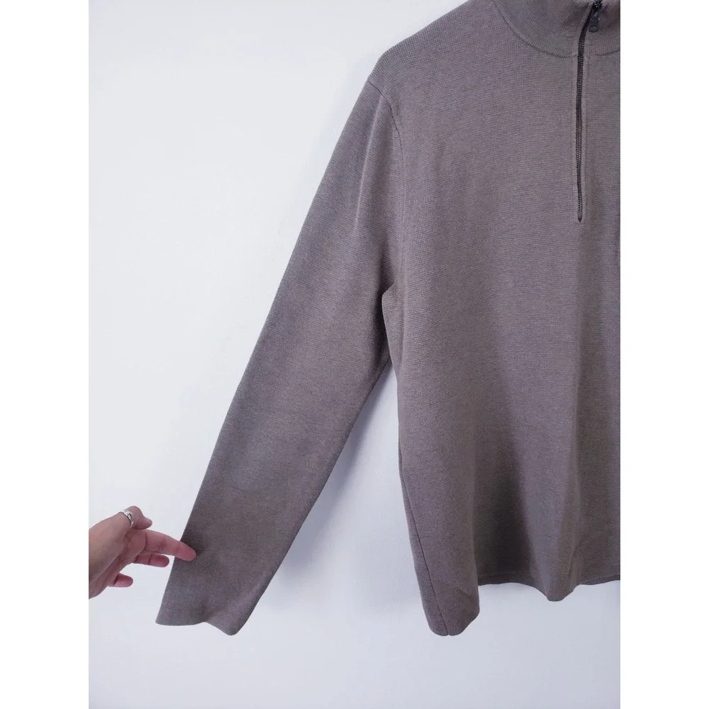 Banana Republic Sweater Brown Coolmax Half Zip Pullover Large
